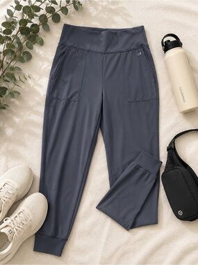GAP GapFit Studio High Rise Joggers Gray XL Athletic Lounge Pants Pockets